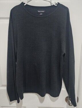 Midtown Crewneck Sweater Large Mens Stretch Preppy Dark Grey